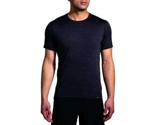 Brooks Luxe Short Sleeve Clothing - Heather Deep Black - 211498-009