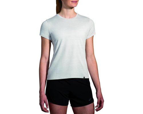 Brooks Luxe Short Sleeve Clothing - Heather Light Ash - 221659-170
