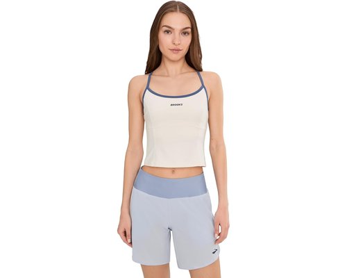 Brooks Movement Built-in Bra Tank Top Clothing - Ivory/Abyss Blue - 221765-157