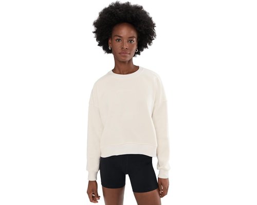 Brooks Movement Cropped Sweatshirt Clothing - Ivory - 221766-190