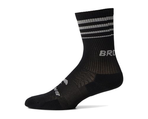 Brooks Run-In Crew 3-Pack Quarter Length Socks - Black - 280538-001