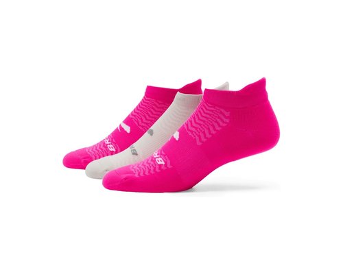 Brooks Run-In No Show 3-Pack No Show Socks - Pink/Light Grey/Pink - 280493-629