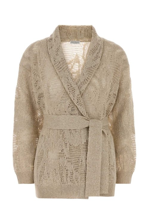 Brunello Cucinelli Beige Crochet Cardigan - C8925 - MDT771006 C8925