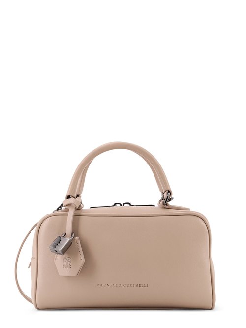 Brunello Cucinelli Boston Explorer Small Leather Crossbody Bag - White - MBGED2631C8905