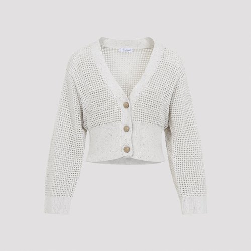 Brunello Cucinelli Cotton Cardigan Nude & Neutrals Polyester Sweater - 200417