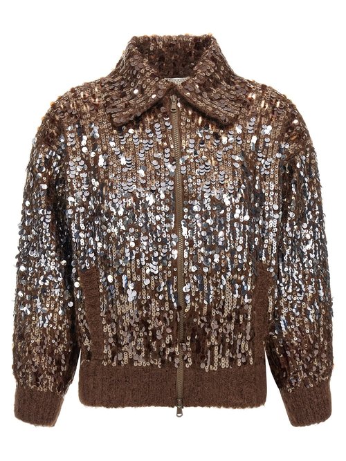 Brunello Cucinelli dazzling Dégradé Embroidery Cardigan - M1U375916PC9149