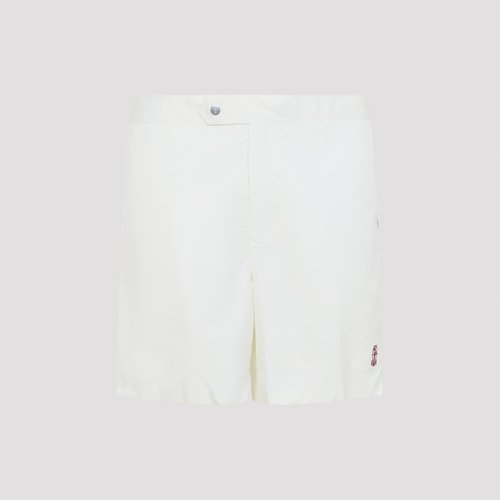 Brunello Cucinelli Embroidered Buttoned Swim Shorts Nude & Neutrals Polyester Swimwear - 200272