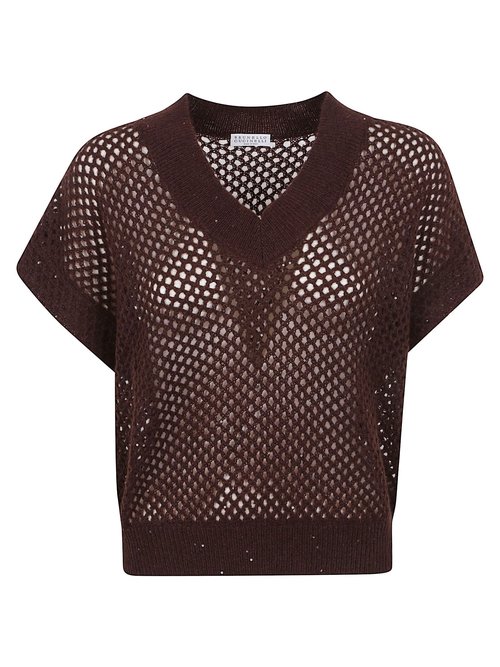 Brunello Cucinelli Knitted Vest - MPS732402 C4211 FONDENTE