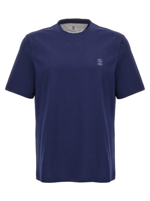 Brunello Cucinelli Logo Printed Crewneck T-shirt - M0B138440C2443