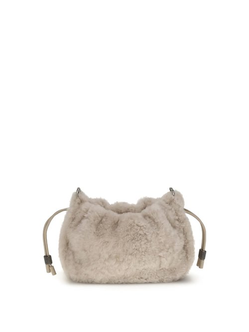 Brunello Cucinelli Mellow Mini Shearling Shoulder Bag - MBAED2667_C4194