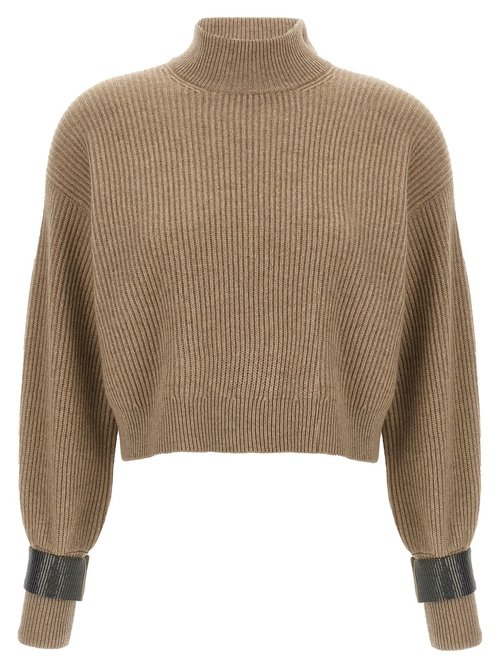 Brunello Cucinelli Monile Crop Cuff Sweater - M12723304C077