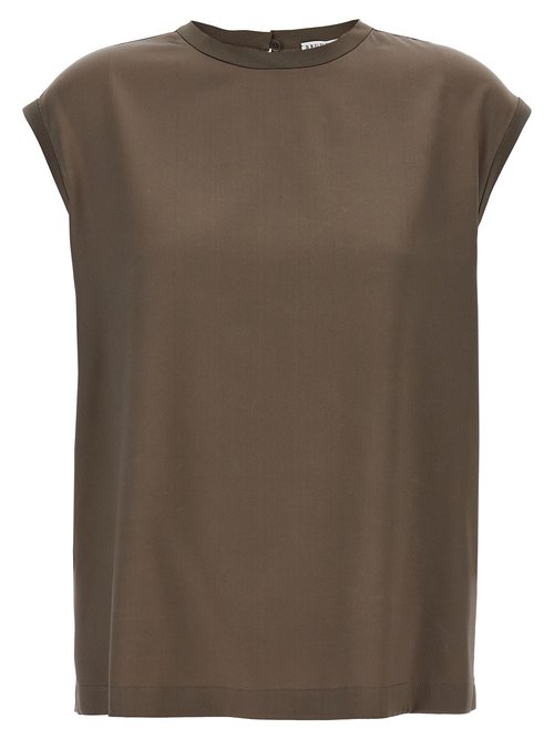 Brunello Cucinelli Monile Satin T-shirt - MPC59EH500C3981