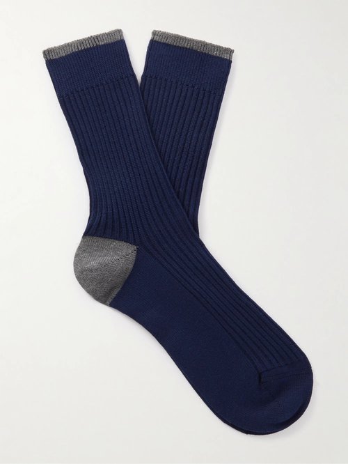 Brunello Cucinelli Ribbed Cotton Socks - Ca058 - MCS93511