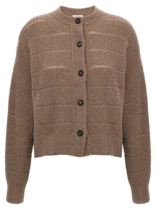 Brunello Cucinelli rustic Dazzling Net Cardigan - MBM73820_6P_C50