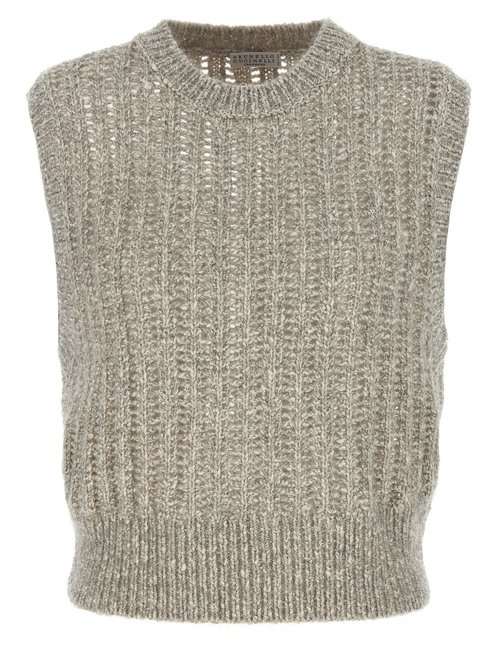 Brunello Cucinelli rustic Dazzling Net Vest - MGN364300P__CFE47