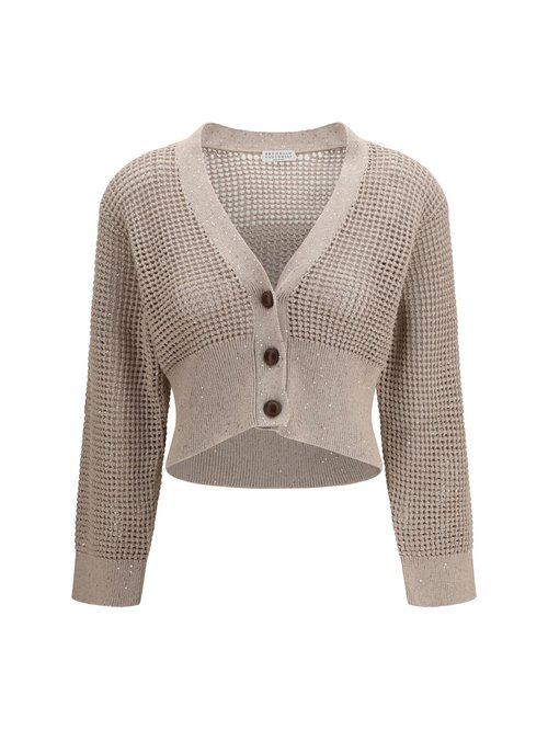 Brunello Cucinelli Sequined Mesh Cardigan - MDV762106_C069