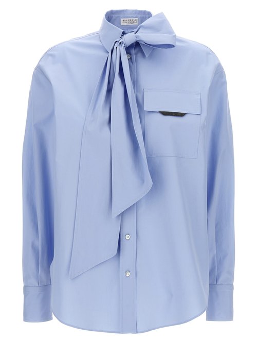 Brunello Cucinelli shiny Flap Detail Shirt - MP772MY52_6_C172