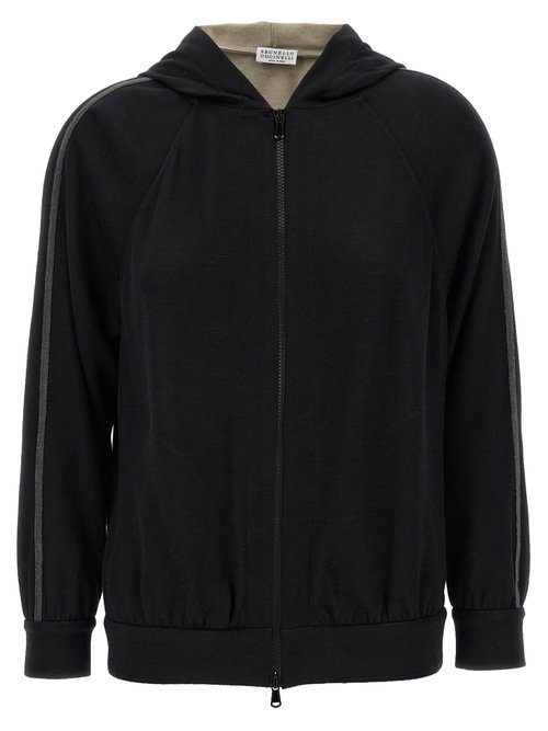 Brunello Cucinelli shiny Trims Hoodie - MP828SM606 C9185