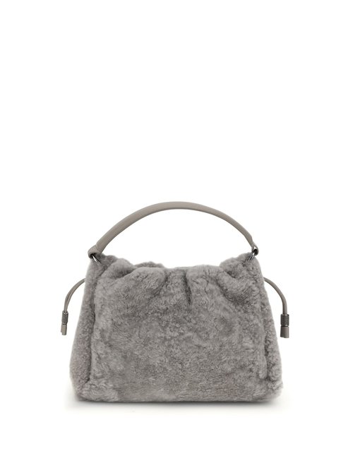 Brunello Cucinelli Small Shearling Mellow Shoulder Bag - MBAED3610_C9701