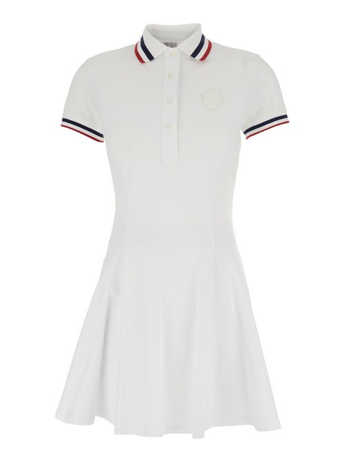 Brunello Cucinelli White Minidress With Classic Collar And Shorts In Cotton - ML944A5469C159
