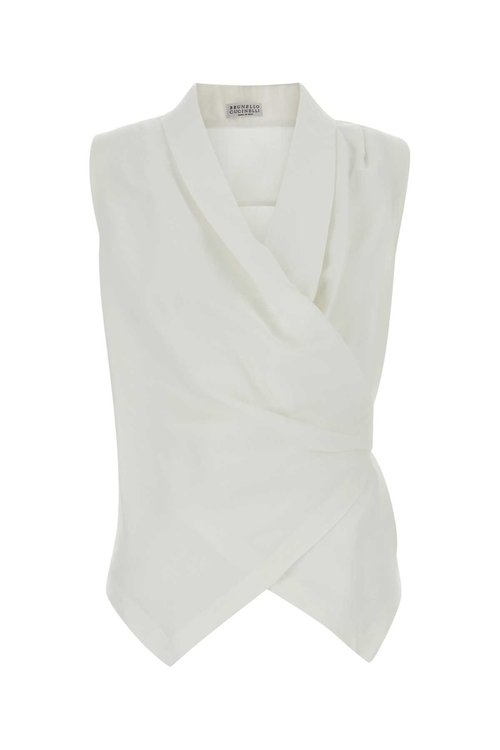 Brunello Cucinelli White Viscose Blend Vest - C600 - MH126EG906 C600