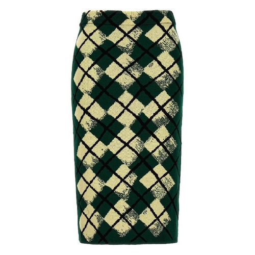 Burberry Argyle Intarsia Knitted Midi Skirt - 8081136