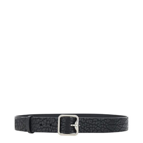 Burberry B-Buckle Leather Belt - Black/Silver Tone - 8075260