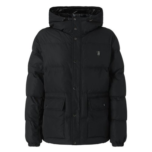 Burberry B Shield Hooded Down Puffer Jacket - Black/Blue - 8104918