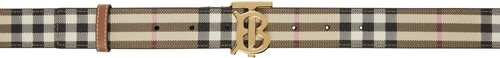 Burberry Beige Vintage Check Belt - Vcheck/Light Gold - 8094402