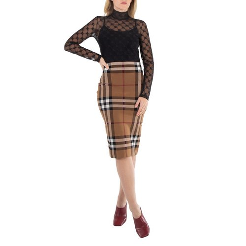 Burberry Birch Check Jacquard Skirt - Brown - 8043412