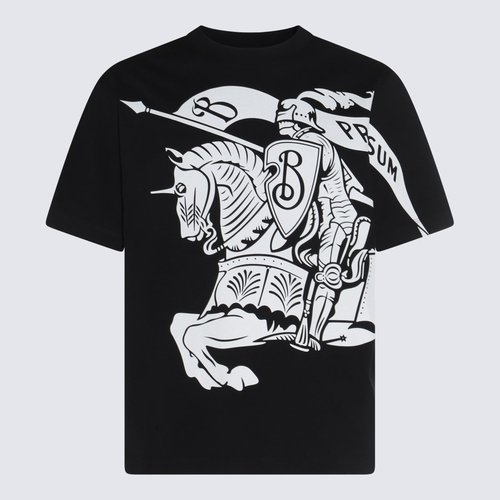 Burberry Black Cotton T-shirt With Ekd - 8095058 A1189