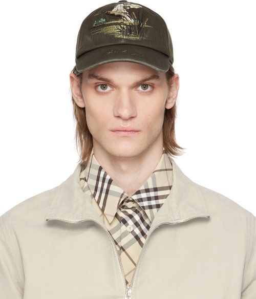Burberry Brown Duck Gabardine Baseball Cap - Juniper - 8103757