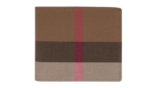 Burberry Check Bifold Wallet With Coin Purse - Taupe Brown