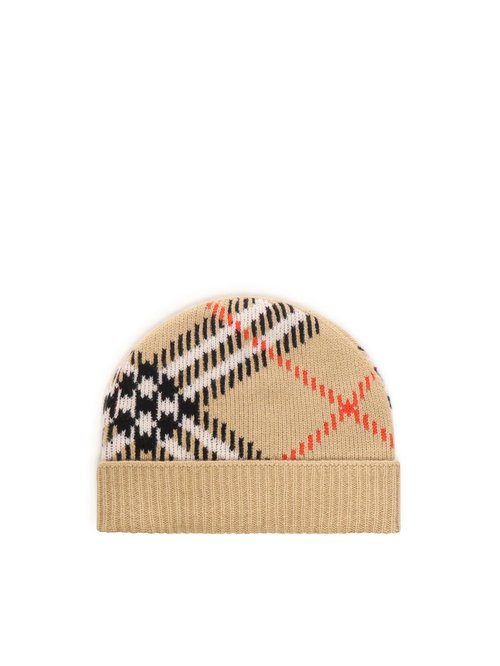 Burberry Check Cashmere Blend Beanie Hat - 8114768A2021
