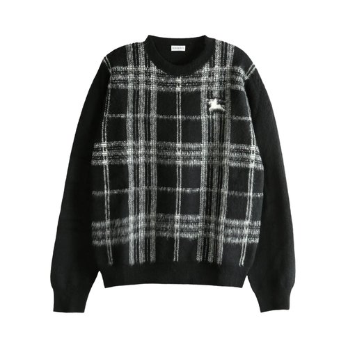 Burberry Check Crew Neck Sweater - 8115816 BLAC