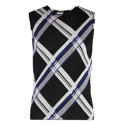 Burberry Check Jacquard-Knitted Silk Vest - Black - 8087291