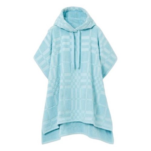 Burberry Check Jacquard Woven Towelling Poncho - Blue - 8071757 X