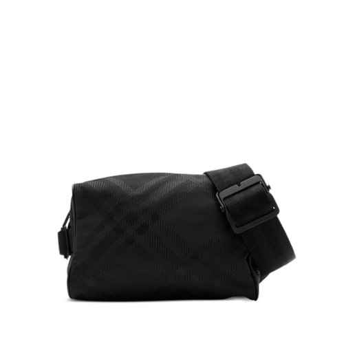 Burberry Check-Jacquard Zipped Belt Bag - Black - 8083446 X