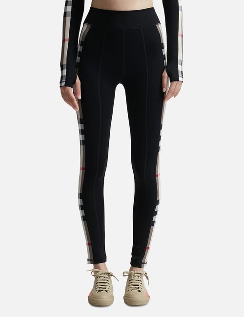 Burberry Check Panel Leggings - Black