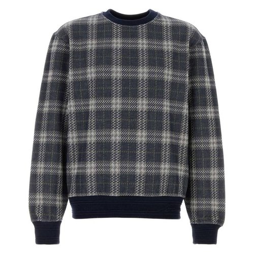 Burberry Checked Cotton-Blend Sweater - Purple - 8101753