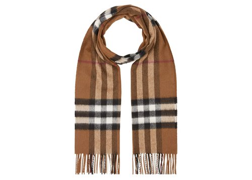 Burberry Classic Check Fringed Scarf - Birch Brown