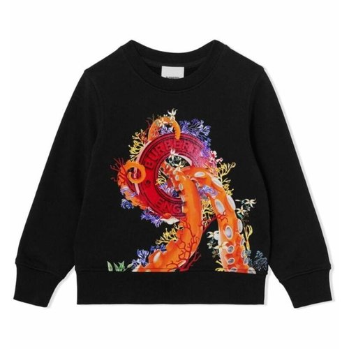 Burberry Coral Graphic Logo Sweatshirt - Black/Pink - 8066116