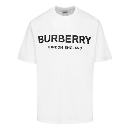 Burberry Cotton Logo Printing Classic Short Sleeve - White - 8026017
