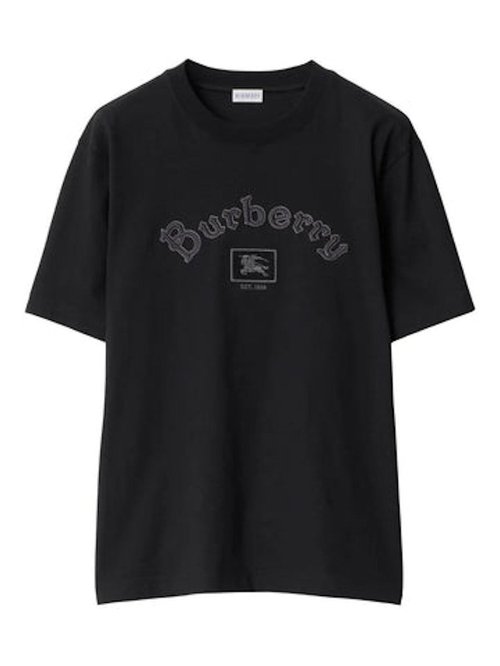 Burberry Crew Neck Short Sleeve T-Shirt - Black - 8116061