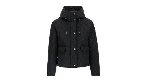 Burberry Cropped Quilted Nylon Hooded Jacket - Black - 8110329