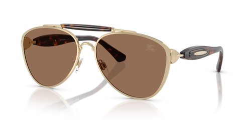 Burberry Dark Pilot Sunglasses BE3160 110973 61 - Brown/Gold Tone - BE3160 110973 61