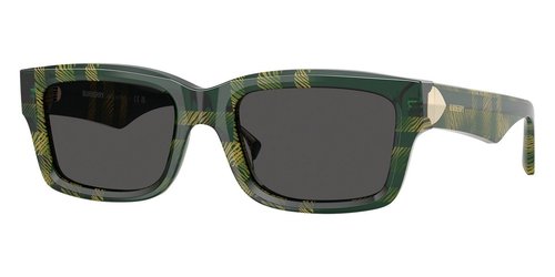 Burberry Dark Rectangular Sunglasses BE4443F 412587 55 - Green/Grey - BE4443F 412587 55