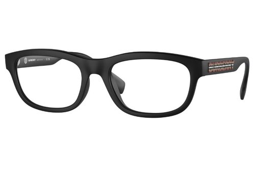 Burberry Demo Oval Eyeglasses BE2385U 3464 54 - Black - BE2385U 3464 54
