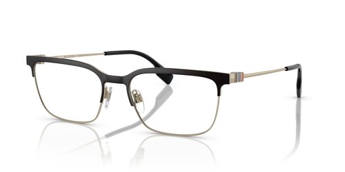 Burberry Demo Square Eyeglasses BE1375 1109 56 - Black/Gold Tone - BE1375 1109 56