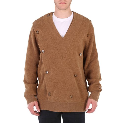 Burberry Double-breasted V-neck Jumper - Beige - 8045465